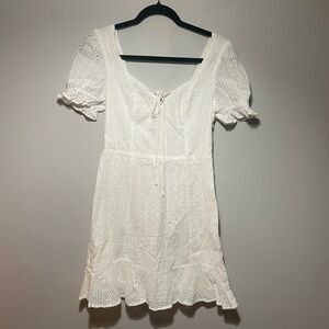 Eyelet Milkmaid Mini Dress